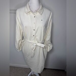 Tommy Hilfiger Off-White corduroy dress with belt size 12 new with tag